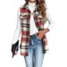 Aria Basics Cross-border European American Autumn And Winter Women's Woolen Plaid Vest Jacket Ins Style Foreign Trade_ecoleips.com