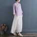 A Retro Button-Up Embroidered Cotton And Linen Shirt For Women, A Chinese-Style Stand-Up Collar With Three-Quarter Sleev_ecoleips.com