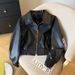 Women's Clothing Chic Retro High-End Motorcycle Jacket Collared Zip Up Leather Coat For Petite Women Long Sleeve For Formal & Casual_ecoleips.com