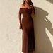 Elegant Mesh For Women 2025 Spring New Sexy Off-Shoulder Flare Long Sleeve Bodycon Dress_ecoleips.com