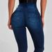 High Waisted Stretchy Denim Skinny Jeans Multi Pleat Hip Lifting Casual Fashion Cotton Blend Spring/Autumn Collection_ecoleips.com
