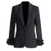 European American Style Autumn New Elegant Women's Blazer With Fashionable Collar, Rhinestone Embellishments, Feather_ecoleips.com