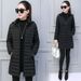 Women's Clothing Women's Slim-Fit Long Puffer Coat With Detachable Hood, Winter Warm Jacket For Plus Size (Black, Burgundy, Army Green)_ecoleips.com