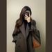 vintage royal style long coat for women autumn winter oversized lapel lantern sve wool blend trench coat (s2xl)_ecoleips.com