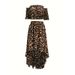 Cross-border European American New Fashion Sexy Women's Leopard Print Flared And Top Two-piece Set Summer Dress_ecoleips.com