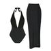 Sexy Solid Color One Piece Swimsuit 2025 European American Style Bikini Cross Border Female Swimwear_ecoleips.com
