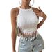 2026 Foreign Trade Women's Spring Summer New Elegant Tassel Vest Short Slim Fit Crop Top_ecoleips.com