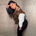 Women's Color Blocked Printed Leather Sleeves Slim Fit Baseball Jacket Stand Collar Short Style Spring Autumn_ecoleips.com