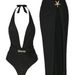 Aria Basics 2025 New European And American Style Women's Sexy Two-Piece Swimsuit, Solid Color Backless High-End Swimsuit For Women,_ecoleips.com