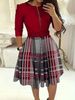 Women's Clothing Women's Round Neck Printed Belt Dress Autumn Winter Casual Fashion Commuter Style Female Clothing_ecoleips.com