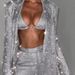Women's Clothing 2024 new solid color sequins fashionable sexy casual shirt underwear straight pants three piece set_ecoleips.com
