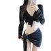 Verve Bikini Swimsuit For Women Summer New Four-Piece Set High-End Black Sexy Swimwear Slimming Vacation_ecoleips.com