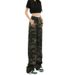Women's Camouflage Cargo Pants 2026 Spring/Summer New Popular High-Waisted American Style Straight Narrow Wide-Leg Jeans_ecoleips.com