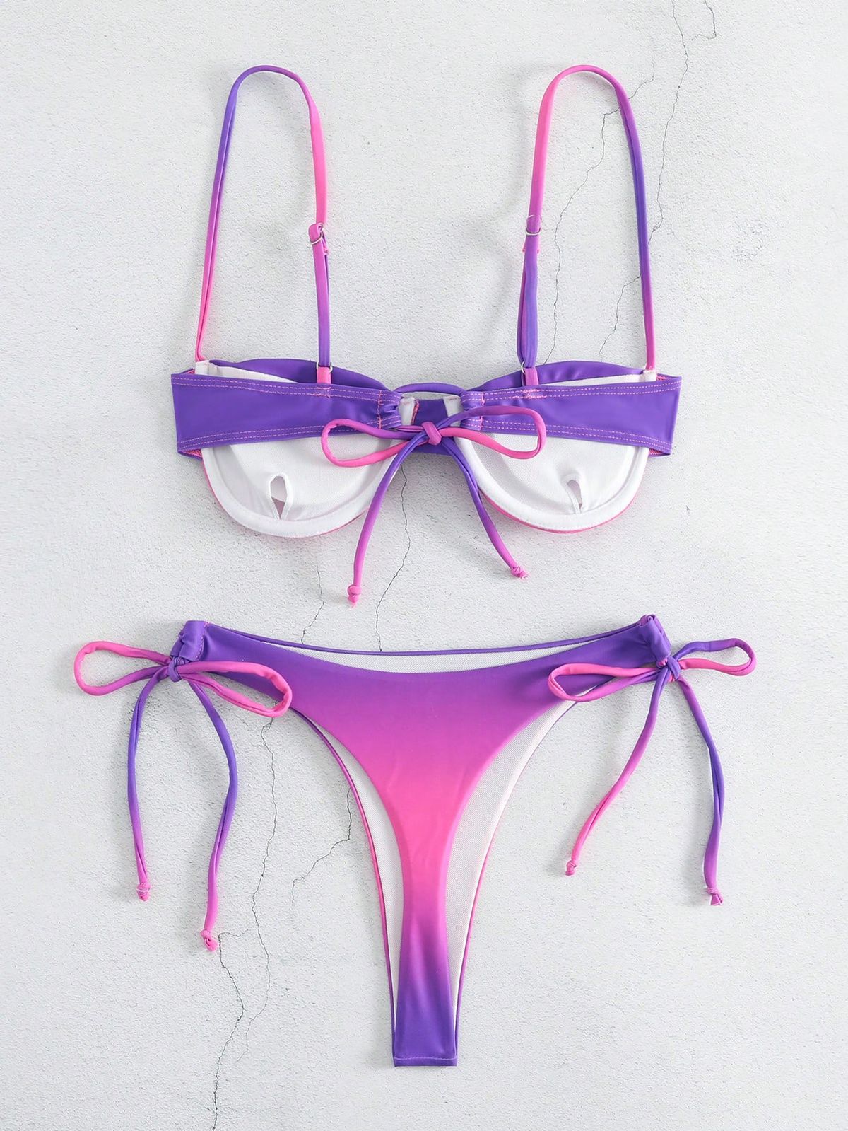 Women's Clothing Bikini Underwire Swimsuit Three point Sexy Swimsuit Women's Gradient Color_ecoleips.com
