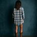 Aria Basics Aria Basics 2026 European American Cross-border New Plaid Shirt Women's Spring And Autumn Style Checkered Henley Collar Long-sleeve_ecoleips.com