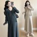 Autumn New Korean Fashion Knitted 2-Piece Maternity Dress_ecoleips.com