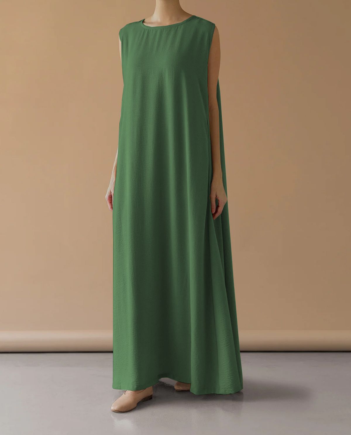 Muslim Abaya Sleeveless Vest Dress Kaftan Robe Women Clothing MSL153_ecoleips.com