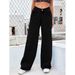 Women's Vintage Washed Denim Jeans, Straight Leg Casual Trousers For Retro Fashion Style, Classic Blue & Black_ecoleips.com