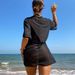 Women's Clothing Women's Printed High Elastic Mesh Cover Up Long T-Shirt Pullover For European And American Styles_ecoleips.com