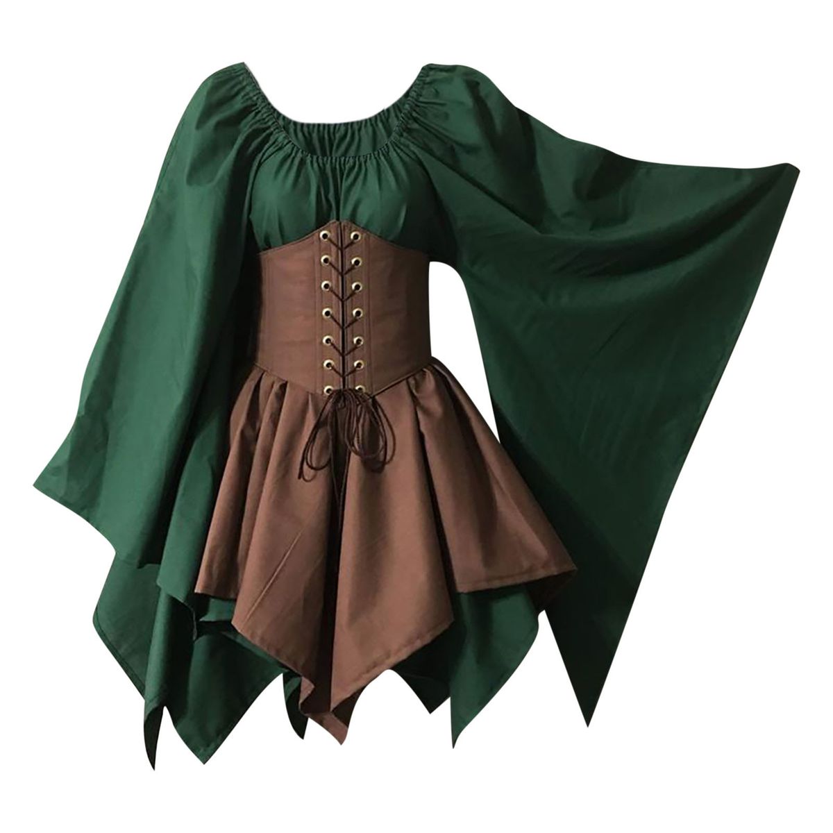 Long Sleeve Women's Renaissance Medieval Halloween Dress_ecoleips.com