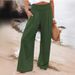 2026 Spring/Summer Clothing: Cross-Border Women's Casual Loose Cotton Ruched Vintage Mid-Waist Export Pants_ecoleips.com