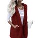 Women’s Oversized Hooded Vest – Lightweight Sleeveless Jacket With Pockets Solid Color Sleeveless Hooded Pocket Vest In Stock_ecoleips.com