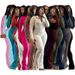 Women's Clothing Cross Border Supply Sexy Tight Long Sleeved Micro Flared Two Piece Suit_ecoleips.com