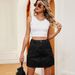 Distressed Denim A-Line Mini Skirt – Utility Pockets, Washed Blue/Khaki/Army Green/Black (S-XXL, Streetwear, Raw Edge, Patchwork)_ecoleips.com