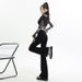 Black High-waisted Slimming Micro-flare Jeans For Women, 2025 New Spring And Autumn Slim-fit Stretchy Petite Bootcut_ecoleips.com
