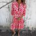 Breathable V-Neck Floral Print Ruffle Dress With Stretchy Fabric For Women - Casual & Street Style Summer Dress_ecoleips.com