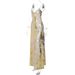 Cross-Border Women's 2025 Summer New Fashion Sexy Backless Gold Stamping Strap Dress Wholesale_ecoleips.com