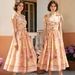 Women's Slim Fitting Halter Dress Retro Style Heart Shaped Neckline Bow Tie Slimming Beach Vacation Dress_ecoleips.com