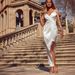 Women's Clothing New Suspender V Neck Sexy Dress Solid Color Long Women's Dress Slit Irregular Dress_ecoleips.com