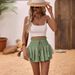2025 European American Independent Brand Resort-style High-waisted Pleated Skirt-pants With A Fresh, Ruffled Design,_ecoleips.com