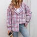 Women's Clothing Casual Hooded Plaid Shirt Jacket With Color Block Design - Stylish & Comfortable Long Sleeve Top For Streetwear & Everyday Wear_ecoleips.com
