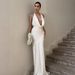 New Style Cross-border Womenswear Maxi Dress Sexy Deep V Cowl Neck Bodycon Lace Up Dress For Women Formal Casual Evening Wear_ecoleips.com