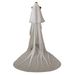 Women's Clothing Double Layer Long Train Satin Fabric Bridal Veil Women's Stylish Simple Versatile Wedding Accessory_ecoleips.com