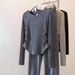 Women's Relaxed Fit Textured Base Layer Top with Ribbed Pleats Fitted Shoulders Slimming Waist Trendy Stylish_ecoleips.com