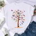 Wholesale Cross-border Women's Casual T-shirt New Product Colorful Butterfly Tree Short-sleeve Top For Women_ecoleips.com