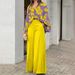 Women's New Fashion Suit Large Size Women's Lapel Shirt Printed High Waist Wide Leg Pants Two-piece Set_ecoleips.com
