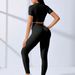 Women's Clothing Suit Women's High Waist Hip Lifting Navel Exposed T Shirt Outdoor Running Training Suit_ecoleips.com