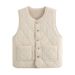 Aria Basics New Winter Made Of Lamb Wool, Double-sided Warm With Pockets, Stylish And Fashionable Outerwear Vest For Women_ecoleips.com