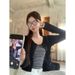 Casual Korean-style Long-sleeve Cardigan With Striped Tank Top And Camisole, Autumn Two-piece Fashion Set_ecoleips.com
