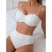 Women's Shell Bikini Set – Sexy Triangle Top & High-Cut Bottom With Underwire Support (Black/White, S-Xl)_ecoleips.com