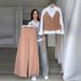 Women's Clothing Solid Color V Neck Slim Fit All Match Vest Trousers Two Piece Set_ecoleips.com