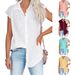 Verve 2025 Summer New Solid Color Single-Breasted Shirt Women's Casual Short Sleeve Top_ecoleips.com