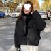girl 2024 New Korean Style Fleece-Lined Thickened Parka Women, Loose Fit Short Cotton Jacket For Petite Figures_ecoleips.com