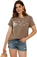 Cicy Bell Women's Dandelion Print T Shirts Cute Graphic Tees Short Sleeve Summer Cotton Tee Tops_ecoleips.com