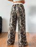 Women's Fashion Casual Elastic Waist Camouflage Print Slim Wide Leg Mopping Pants_ecoleips.com
