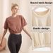 Breathable Copper Ammonia Raylon Layered Crop Top - Slim Fit Short Sleeve T-Shirt For Women, Streetwear & Gym Wear_ecoleips.com